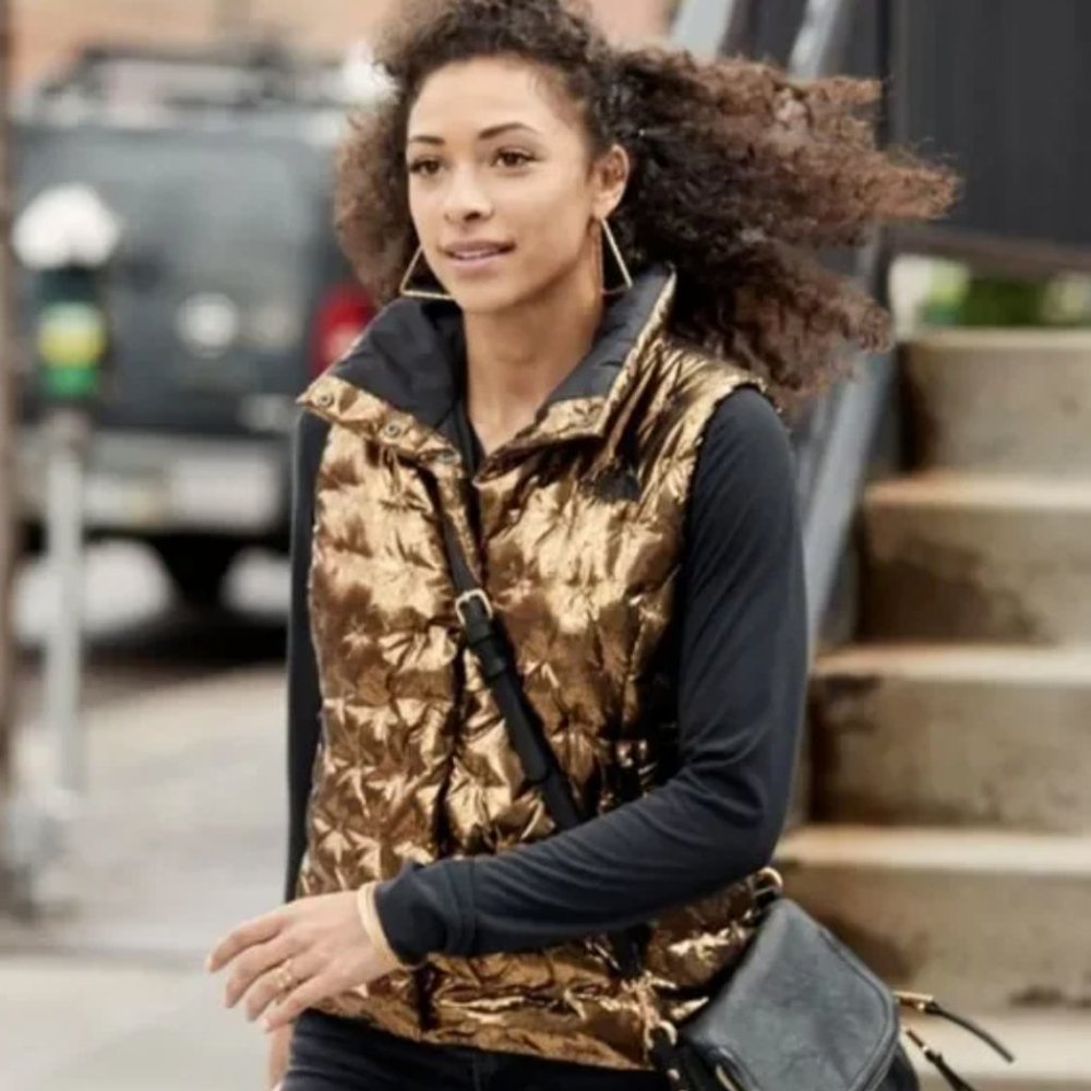 Gold-Black XS North Face Down Vest